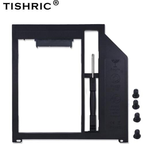 TISHRIC Plastic for Macbook Pro 13" 15" 17" SuperDrive Optibay 2nd HDD Caddy 9.5mm SATA 3.0 to SATA 2.5'SSD Case HDD Enclosure