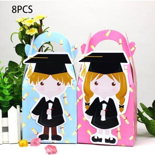 Graduation Birthday Party Supplies Graduation Boxes Paper Cups Centerpiece Favor Bags Bottle Labels Cake Topper Straws Girls