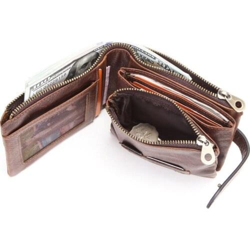 Handmade Vintage Crazy horse Genuine Leather Wallet Men Wallet Leather Men Purse Clutch Bag Male purse Money Clips Money bag