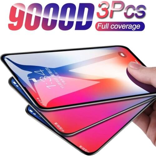 3PCS Curved Full Cover Tempered Glass on For iPhone 11 Glass 11 Pro XS MAX XR X Screen Protector For iPhone 12 Protective Film