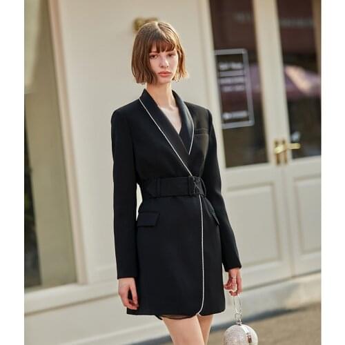 Dress Women Sleeve 2020 New Arrival Autumn Winter Suit Jacket Long Blazer Coat Office Ladies Runway Outerwear Female
