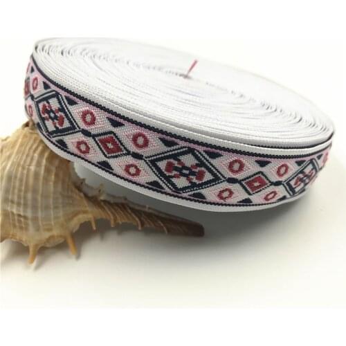 10Yards 18mm 3/4" DIY Wrapping Wedding Party Hair Bow Decoration Geometric Woven Jacquard Ribbon Gift Packaged Accessory