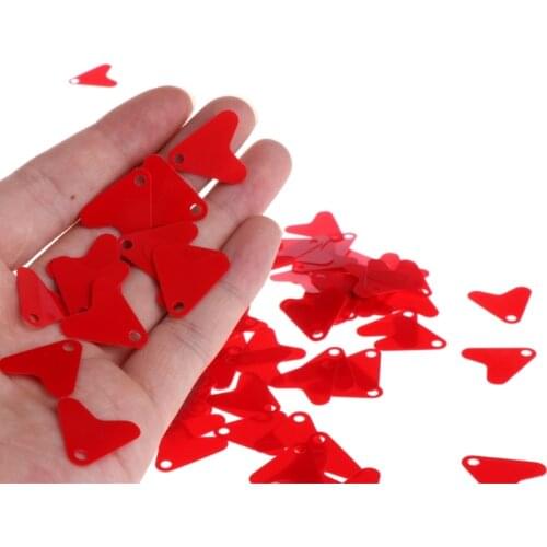 100pcs/lot Plastic Red Heart 21mm 16mm Shape Sequin Accessory For Bait Spoon Fishing Lure Hook Bait Spoon Fishing Lure Hook