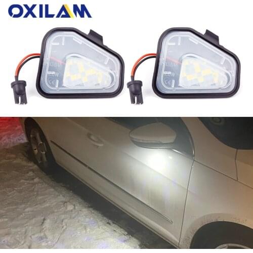 2Pcs No Error LED Puddle Lamp Car Under Side Mirror Light Bulb for VW Scirocco EOS Passat B7 CC Jetta Santana LED Lights White