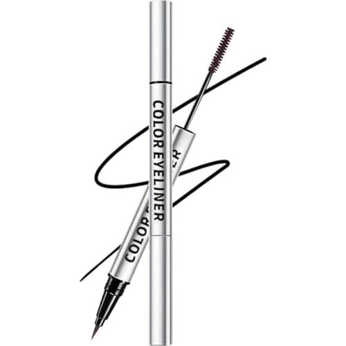 2 In 1 Multifunction Liquid Eye Liner And Silk Fiber Mascara Waterproof Long Lasting Smudge-Proof Eye Makeup Cosmetic