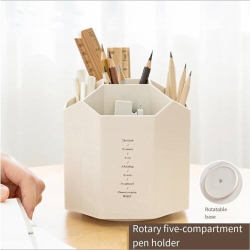 360 Degree Rotating Pen Holder Large Capacity Desktop Pencil Organizer Storage Box Student School Office Stationery accessories