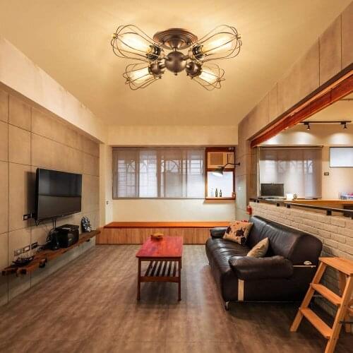 American retro industrial style creative personality living room bedroom dining room wrought iron ceiling lamp