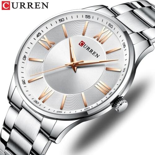 CURREN Watch Women And Men Watch Top Brand Luxury Waterproof Unisex Ultra Thin Clock Male Steel Strap Casual Quartz Watch Men