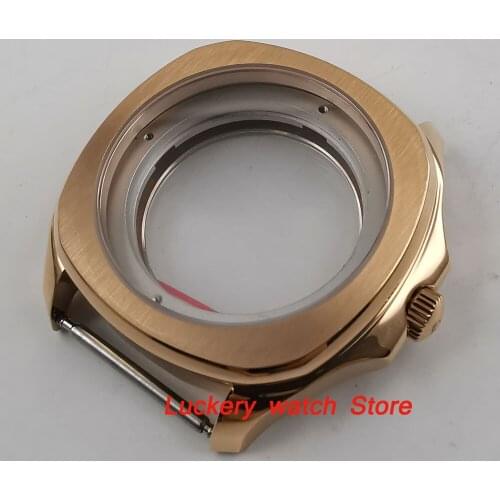 Parnis 40mm gold plated 316L watch case Sapphire crystal Suitable for ETA 2836 miyota 8215 movement-BK28