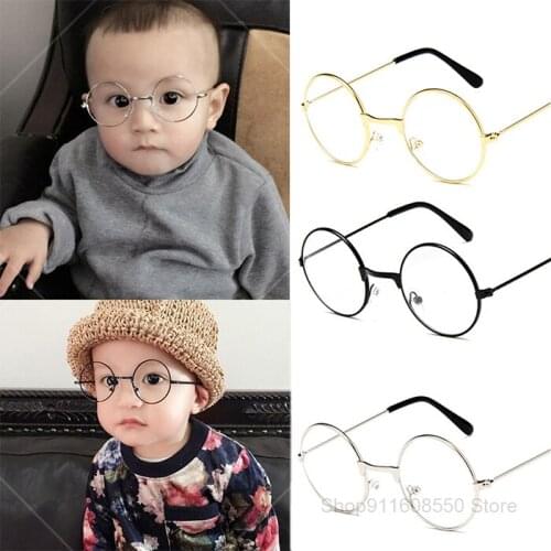 Hot sale retro glasses round metal frame glasses game glasses clear lenses college style eye protection clear glasses