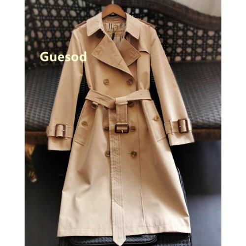 Guesod Women's Long Trench Coats