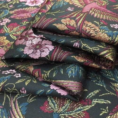 HLQON High quality western style yarn dyed brocade jacquard fabric used for dress women clothing patchwork tissue