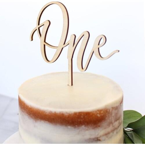 Calligraphy One First Birthday Cake Topper, Toddler Birthday Cake Topper,Party decoration for babys first birthday,wood topper
