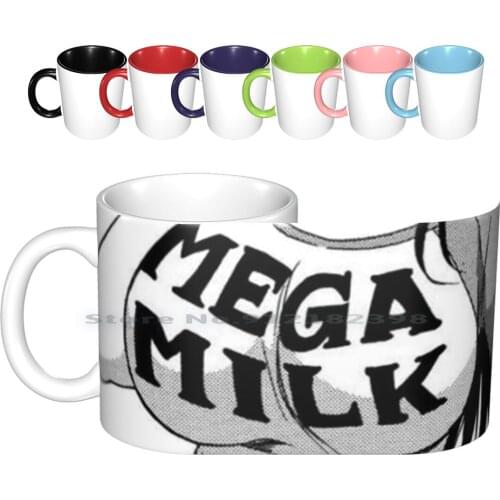 Mega Milk Ceramic Mugs Coffee Cups Milk Tea Mug Mega Milk Anime Hentai Waifu Oppai Paizuri Lewd Funny Meme Anime Girl Boobs