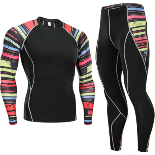 Sweat Quick Drying MMA Thermal Underwear For Men Compression Quick Drying Long Johns Sets fitness Thermo shaper size S to 4XL