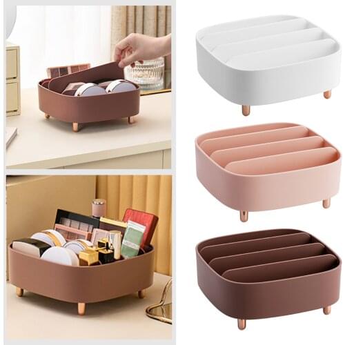 Beauty Makeup Power Box Blush Eye Shadow Holder - 4 Grid to Hold Makeup Lipsticks Storage Container