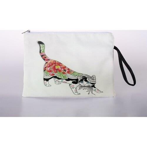 Japanese style ukiyoe print cosmetic bag lady makeup storage bag color travel storage bag