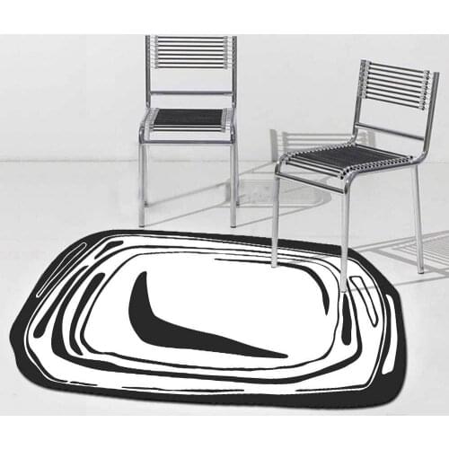 Carpets For Living Room Modern Minimalist Geometric Area Rug Black White Brown Irregular Bedroom Carpet Home Bath Soft Floor Mat