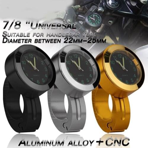 Stainless Steel Motorcycle Handlebar Watch Refit Waterproof Shockproof Buckle Mount For Scooter Motor Bike