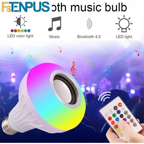 Speaker Bulb Light Wireless Bluetooth Speaker E27 RGB 16 Color 12W Smart LED Music Bulb Light Music Play Lamp With Remote