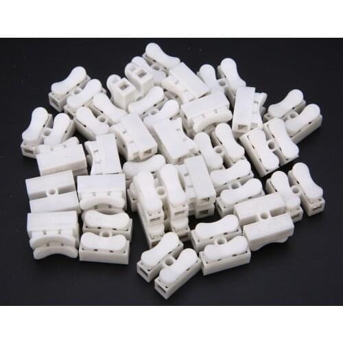 30pcs lot 2 Pins Electrical Cable Connectors CH2 Quick Splice Lock Wire Terminals Set 20x17.5x13.5mm