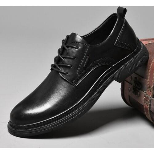 2021 New Man Cow Leather Shoes Big Size 46 Man Office Business Dress Leather Flats Man Split Leather Wedding Shoes Soft Handmade