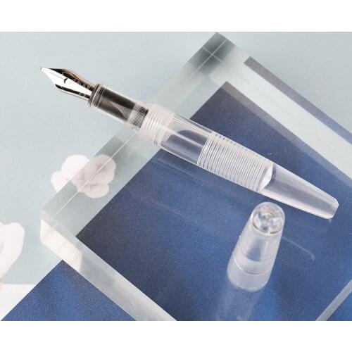 Moonman C2 Dropper Fountain Pen Iridium F/Bent Nib 0.5mm/1.0m Fully Transparent Large-Capacity Ink Storing Fashion Pen