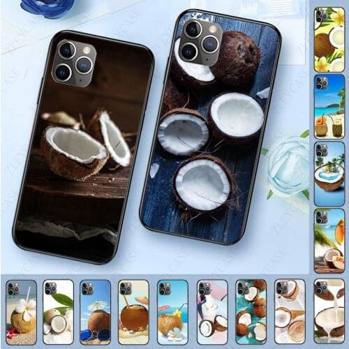 Luxury Unique Design soft Phone Cover For iphone 11 11pro max 5s SE 6s 7 8plus x xs xr xsmax case Cover coconut fruit