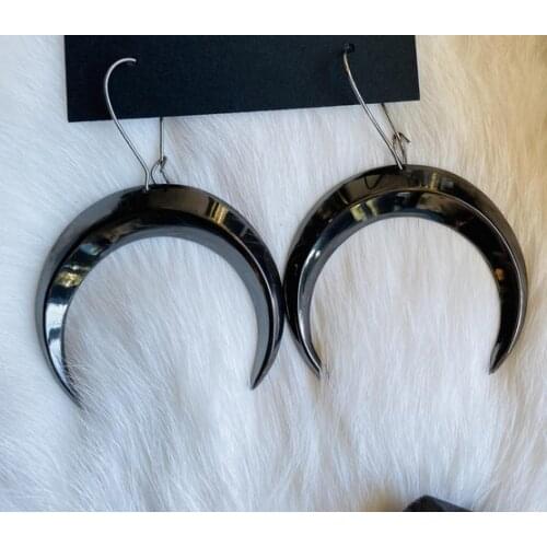 Midnight Moon Earrings Gothic Moon Earrings, Crescent Moon Earrings,Witchy Jewelry