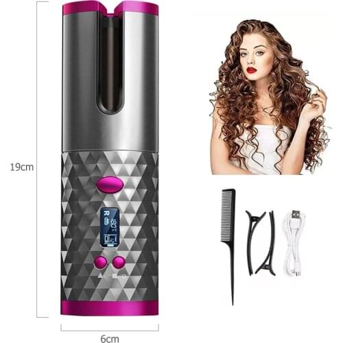 Wireless Hair Curler USB Rechargeable Automatic Curling Iron Wave Rollers Fast Heating Spiral Anti Scalding Ceramic Professional