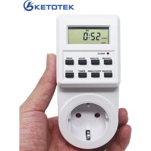 Plug-in Programmable Timer Switch Socket Digital Weekly Programmable Electrical Wall Plug-in Switch Outlet Time Clock AC 230V