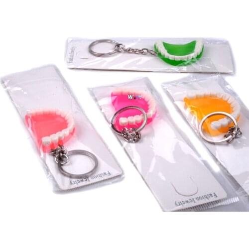 Dental Clinic Gift Teeth Model Keychain Colorful Dentist Rubber KEYCHAINS