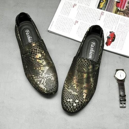 2019 spring and autumn comfortable high-quality personality outdoor black casual shoes loafers shiny mens shoes large size 45