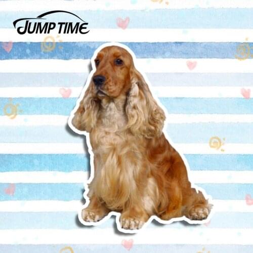 Jump Time 13cm x 10cm 3D Car Styling Cocker Spaniel Dog Cute Sticker Laptop Vinyl Decal Waterproof Animal Car Stickers