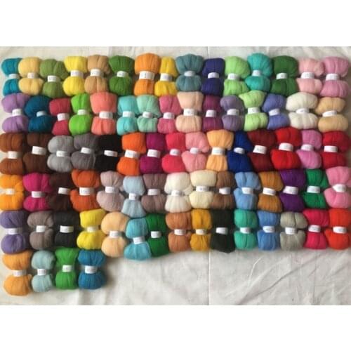 WFPFBEC FELT merino sheep wool fiber needle felting wool roving for needle felted wool 5g/color 79colors 395g