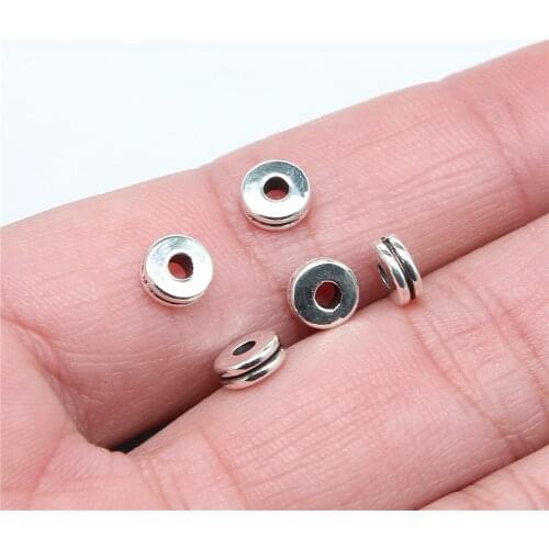 WYSIWYG 40pcs 6x3mm Antique Gold Color Spacer Beads For Jewelry Making DIY Jewelry Findings