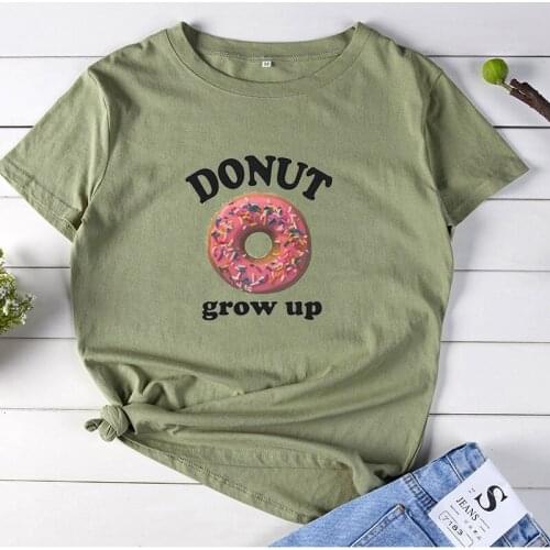 Donuts Shirt Funny T Shirt Women Summer Short Sleeve Women T Shirt Casual Tshirt Cotton Women Loose Graphic Tee Shirt Femme Top