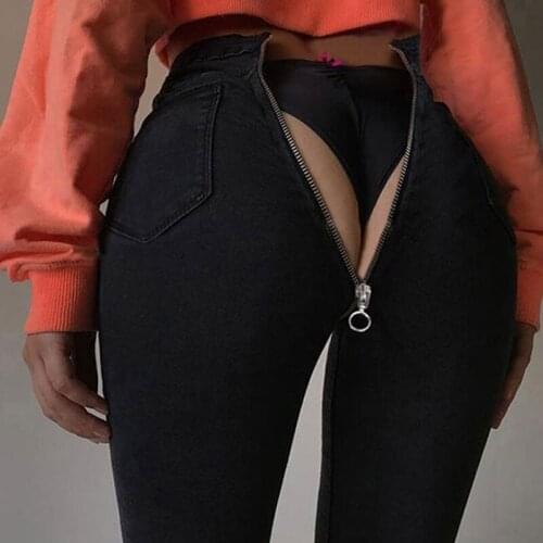 Woman Casual Sexy Denim Pencil Pants High Waist Back Zipper Light Blue Skinny Jeans Street Style Womens Ankle Slim Cotton Jeans