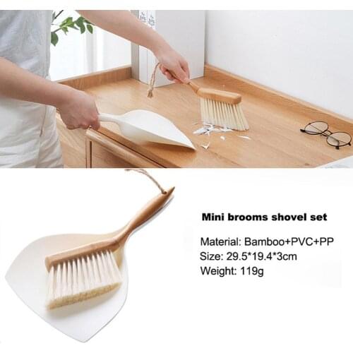 1PC New Bamboo Handle Mini Brooms Shovel Set Household Cleaning Brush Small Broom Dust Shovel