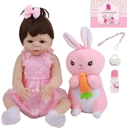 18'' 45CM Newborn Silicone Full Body Reborn Dolls Fashion Realistic Reborn Alive Bebe Doll For Childrens Day Gifts Kids Present