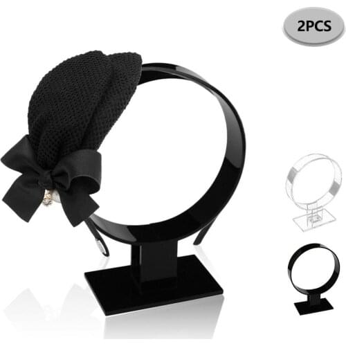 2 PCS Acrylic Hairband Headband Display Stand Hairpin Display Rack Hair Hoop Jewelry Holder Showcase Shelf
