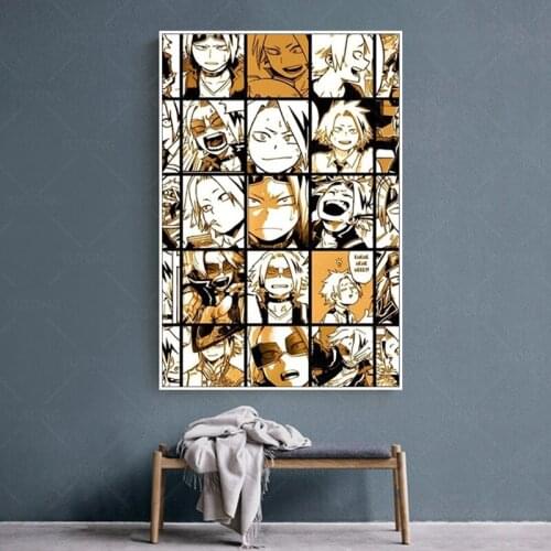BNHA Kaminari Denki anime 1 piece Wall Art Canvas painting Print Wall Poster Art for living room home Decor frame