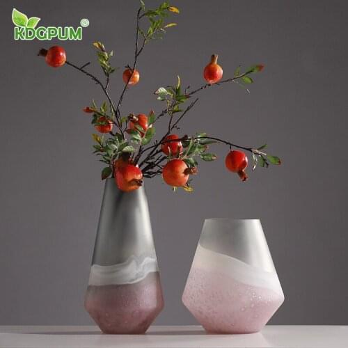Modern handmade glass large vase living room model room decorations dried flowers flower arrangement ornaments