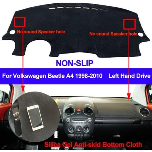 TAIJS Car Dashboard Cover Silicone Non-Slip For Volkswagen VW Beetle A4 1998-2006 2007 2008 2009 2010 Dash Mat ANti-UV Carpet