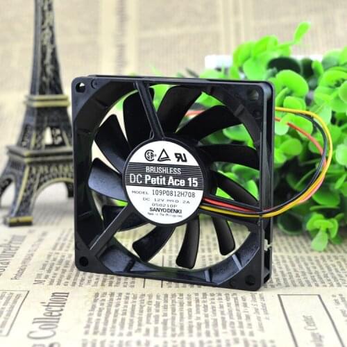 FOR Sanyo 8015 12V 0.2A 8CM 8 cm 3 line speed measuring cabinet cooling fan 109P0812H708