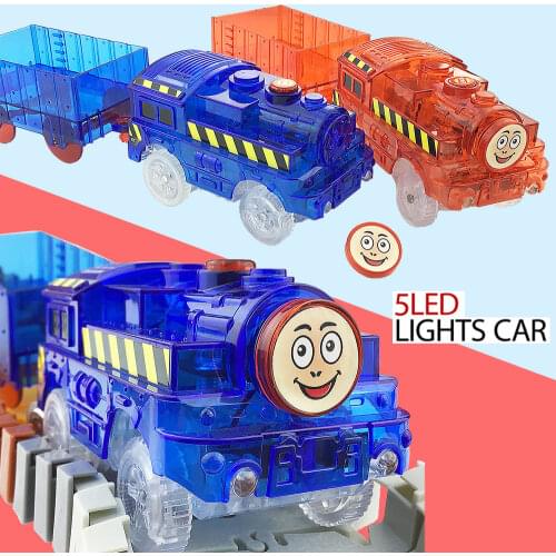 Electric rail train assembled luminous luminous rail car DIY ever-changing childrens roller coaster boy educational toy