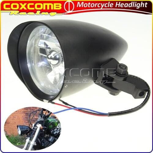 Motorcycle Visor Bullet Style Headlights H4 12V 60/55W Hi/Lo Beam Front Lamp For Harley Sportster Forty-Eight Superlow Roadster