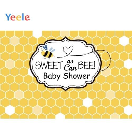 Yeele Photozone Photocall Sweet Bee Yellow Photography Background Photographic Backdrop For Baby Shower Poster Photo Shoot Props