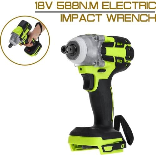 18V 588N.M Electric Brushless Impact Wrench 1/2 Socket Wrench Rechargeable Cordless Power Tool Without Battery