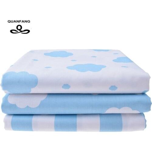 Clouds Printed Twill Cotton Fabric For Sewing Quilting Sky Blue Tissue Baby Bed Sheets Sleepwear Children Dress Skirt Material